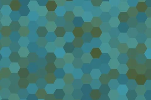 Abstract hexagon pattern with shades of blue and green Stock Illustration
