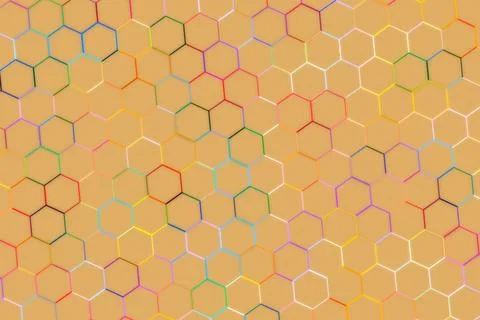 Abstract hexagon pattern with soft beige background Stock Illustration