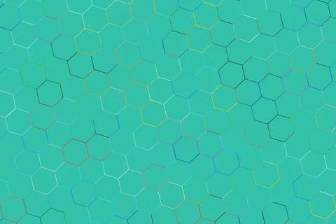 Abstract hexagon pattern on teal background Stock Photos