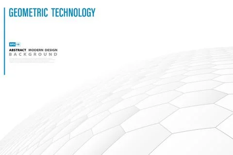 Abstract hexagon pattern technology white design background. Stock Illustration