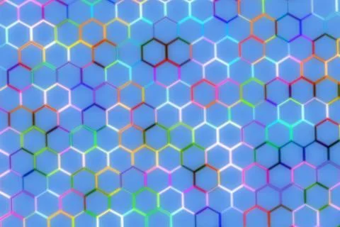Abstract hexagon pattern with vibrant rainbow colors Иллюстрация