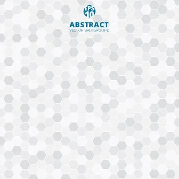 Abstract hexagon pattern white and gray color background. Stock Illustration