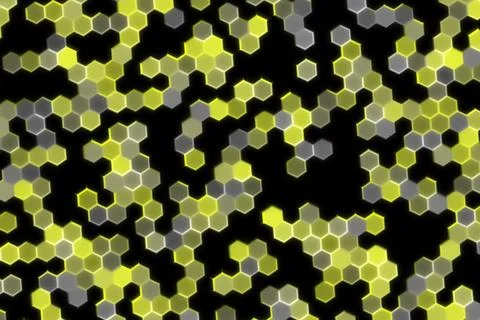 Abstract hexagon pattern with yellow and gray colors Stock Illustration