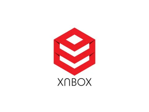 Abstract hexagon polygon box shape logo. icon template for business, logistic Stock Illustration