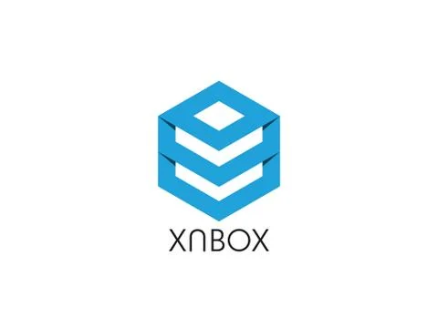 Abstract hexagon polygon box shape logo. icon template for business, logistic Stock Illustration