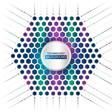 Abstract hexagon science background. Stock Illustration