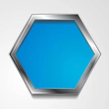 Abstract hexagon shape with silver frame. Vector background eps 10 Abstrac... Stock Photos