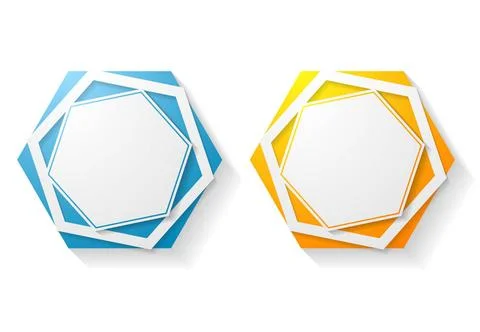 Abstract hexagon shape vector sticker Abstract hexagon shape sticker desig... Stock Photos