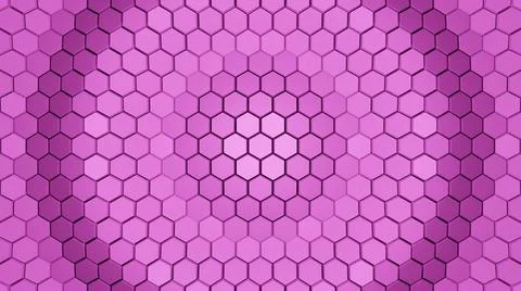 Abstract Hexagon Shapes Background, 3D Rendered 4K Futuristic Pink Backdrop Ilustración de archivo