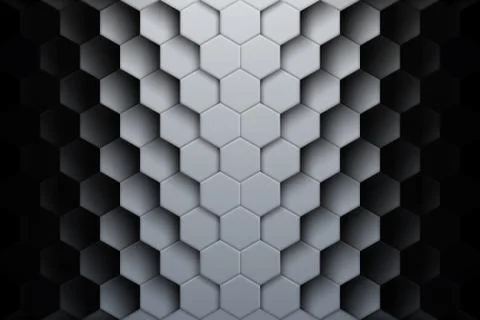 Abstract hexagon shapes background with shadows Stock Illustration
