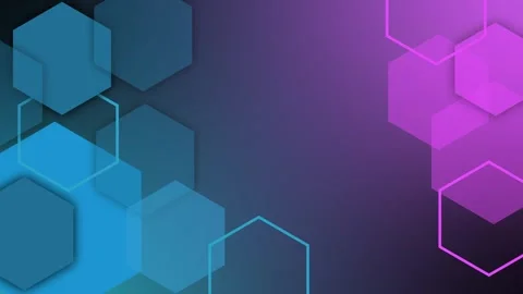 Abstract hexagon shapes on a dark gradient background with copy space animati 스톡 동영상 339288801