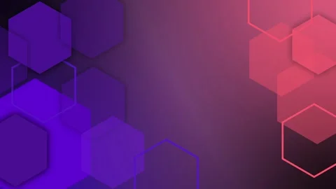 Abstract hexagon shapes on a dark gradient background with copy space animati Stock Footage 339288807