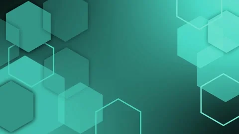 Abstract hexagon shapes on a dark gradient background with copy space animati Stock Footage 339288864