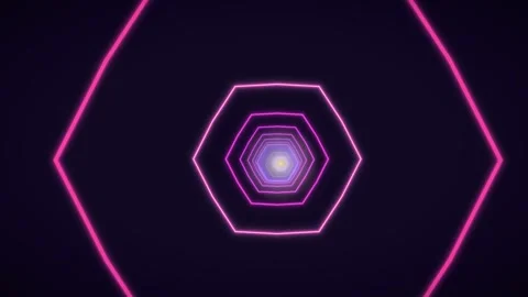 Abstract hexagon shapes with glow in dark background Stock Footage 337384968