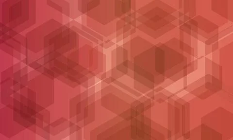Abstract hexagon with soft red background. Stock Illustration