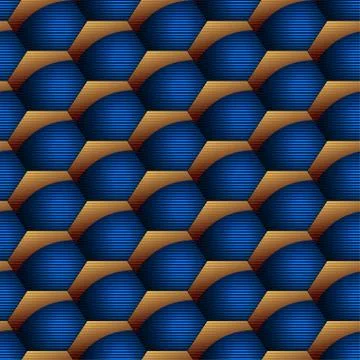 Abstract hexagon striped seamless pattern Stock Illustration