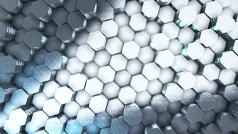 Abstract Hexagon Surface Loop random waving motion background Seamless loop Stock Footage 132074976