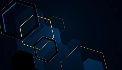 Abstract hexagon technology light background. Science chemical structure Stock Illustration