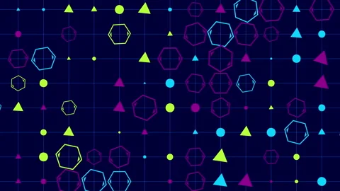 Abstract hexagon triangle geometric shapes Cool Motion Footage Stock-Footage 139031941