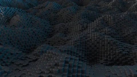 Abstract hexagon wavy motion black background. 库存影片 85388690