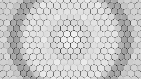 Abstract Hexagon White Backdrop Vj Loop, 4K Futuristic Seamless Loop,3D Rendered Vídeo Stock 165921242