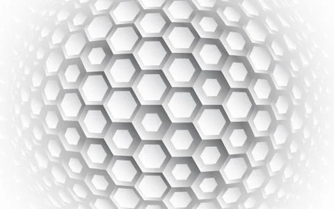 Abstract hexagonal 3d sphere vector background. Illustrazione stock