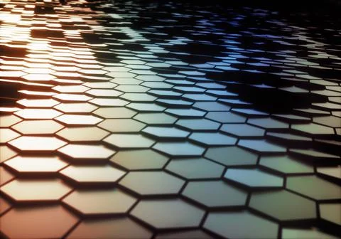 Abstract Hexagonal Atomic Connection Science Technology Stock Illustration