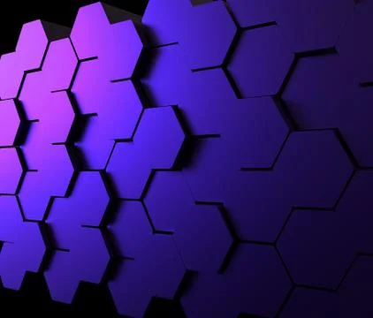 Abstract hexagonal background. Futuristic technology concept. Mosaic wall Stock Illustration