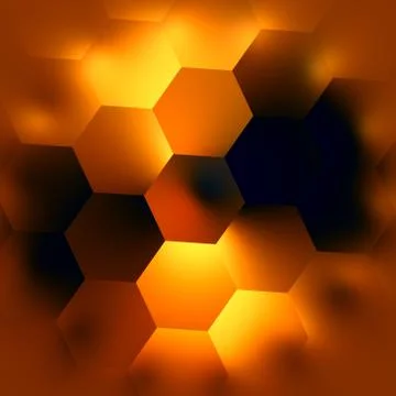 Abstract Hexagonal Background. Glowing Light Effect. Beautiful Backgrounds. Stock Illustration