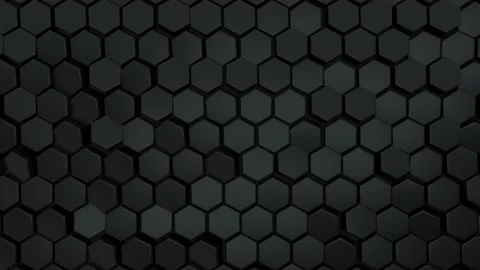 Abstract hexagonal background. A large number of black hexagons. 3d wall text Stock Footage 142915196