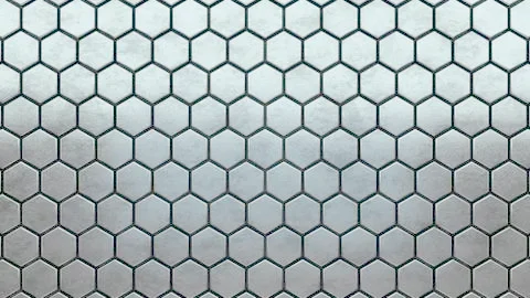 Abstract hexagonal background. A large number of chrome metallic hexagons. 3d Stock Illustration
