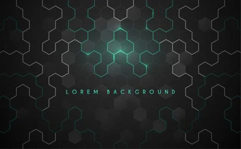 Abstract hexagonal background with light effect 库存插图