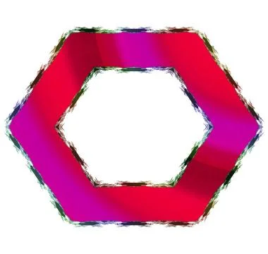 Abstract hexagonal border in red shades Stock Illustration