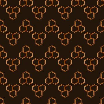Abstract Hexagonal Chemistry Molecule vector Seamless Pattern Stock Illustration