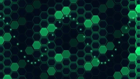 Abstract Hexagonal Data Network Hive Motion Graphic Stock Footage 345520993