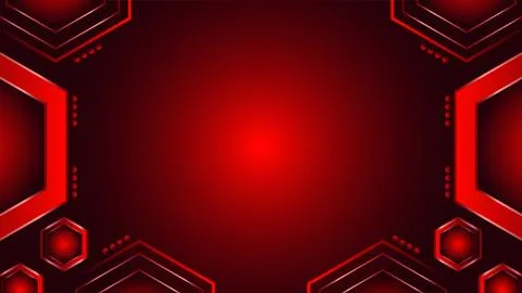 Abstract Hexagonal Design with Red and Black Gradient Background 스톡 일러스트