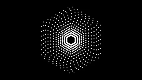 Abstract hexagonal dot pattern animation on a black background creating a m.. Stock Footage 345547439