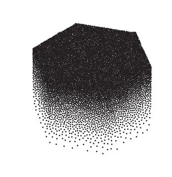 Abstract Hexagonal Dotted Pattern in Black and White Vector Stock Illustration