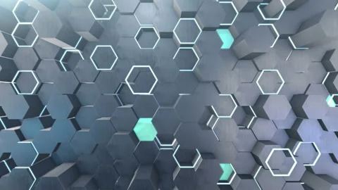 Abstract hexagonal form of low poly Stock Footage 94902484