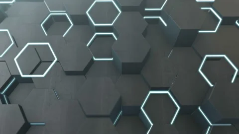 Abstract hexagonal form of low poly Stock Footage 94902868