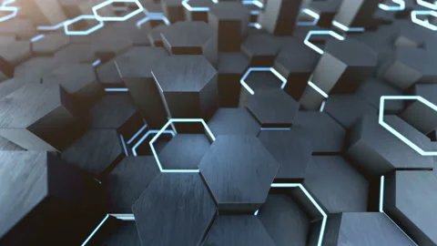 Abstract hexagonal form of low poly Stock Footage 94903506