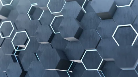 Abstract hexagonal form of low poly Stock Footage 94906159