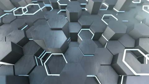 Abstract hexagonal form of low poly Stock Footage 94945209