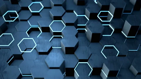 Abstract hexagonal form of low poly Stock Footage 94953284