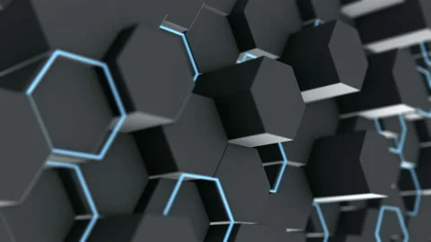 Abstract hexagonal form of low poly Stock Footage 94953579