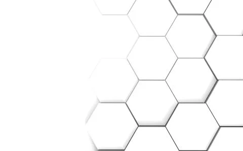 Abstract hexagonal futuristic white surface. 3d illustration Stock Illustration