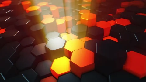 Abstract hexagonal geometric background Stock Footage 164846209