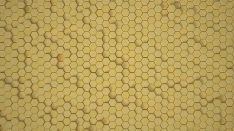 Abstract hexagonal geometric contour of the surface: pale yellow pure minimal he Stock Footage 170998145