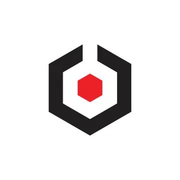 Abstract hexagonal geometric logo vector Stock Illustration