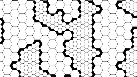 Abstract Hexagonal Geometric Pattern Black and White Background Animation. 4K Video stock 334941888